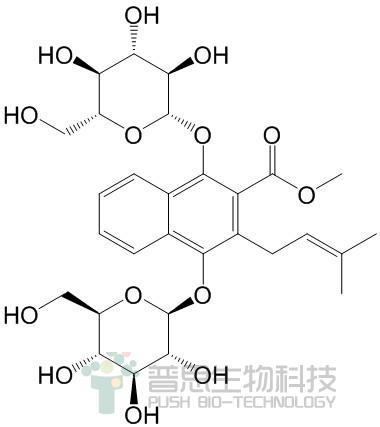 2-carbomethoxy-3-prenyl-1,4-naphthohydroquinone-di-O-β-D-glucoside