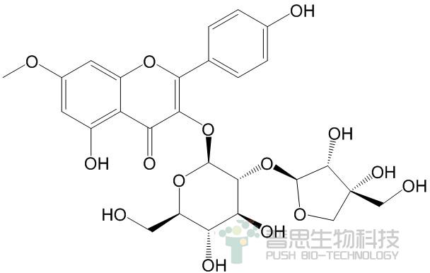 Rhamnocitrin 3-O-β-D-apiofuranosyl(1→2)-β-D-glucopyranoside